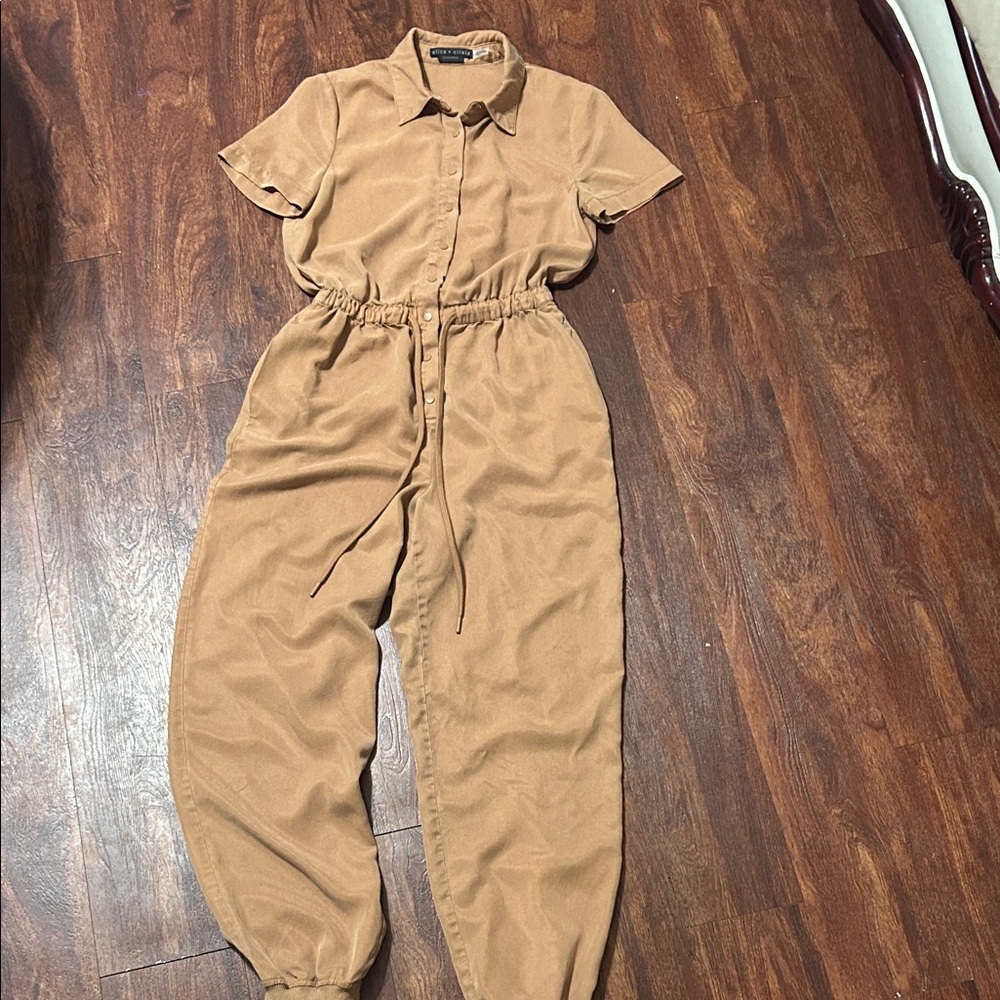 Alice + Olivia Camel Jumpsuit